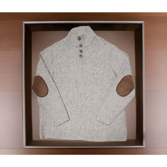 Johnston & Murphy Lambs Wool Sweater with Elbow Patches Men’s Large